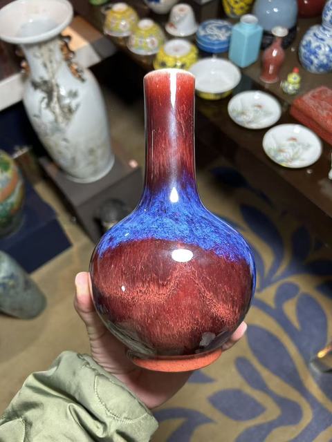 古玩陶瓷窯變釉瓶真品鑒賞圖