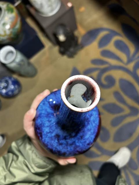 古玩陶瓷窯變釉瓶真品鑒賞圖