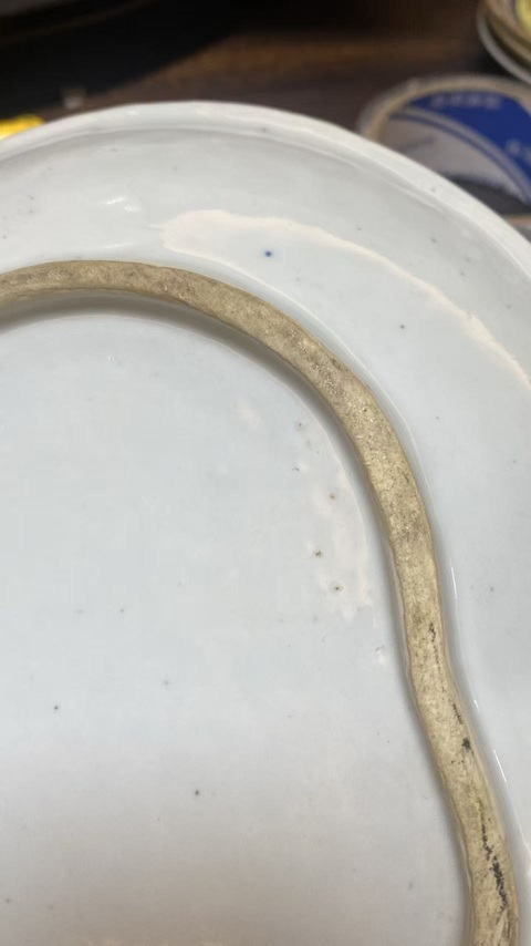 古玩陶瓷青花風(fēng)景紋花口盤真品鑒賞圖