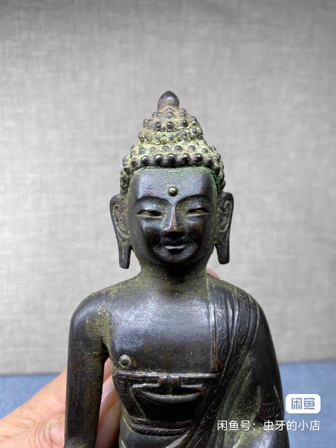 古玩銅器銅藥師佛真品鑒賞圖