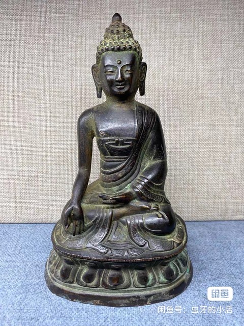 古玩銅器銅藥師佛真品鑒賞圖