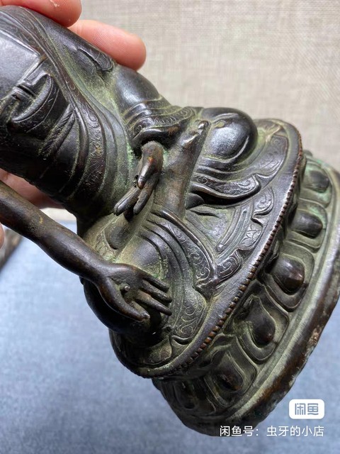 古玩銅器銅藥師佛真品鑒賞圖