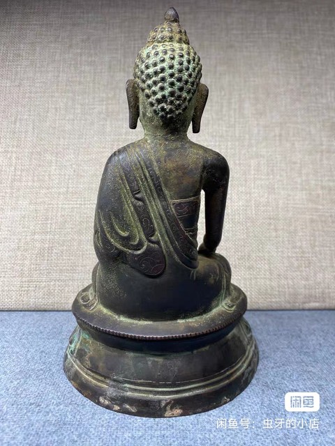 古玩銅器銅藥師佛真品鑒賞圖