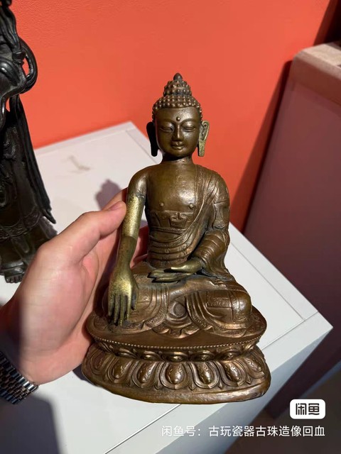 古玩銅器銅釋迦摩尼真品鑒賞圖