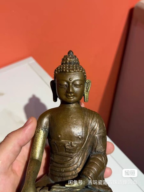 古玩銅器銅釋迦摩尼真品鑒賞圖
