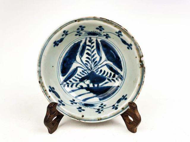 古玩陶瓷明晚期·青花深腹洗真品鑒賞圖