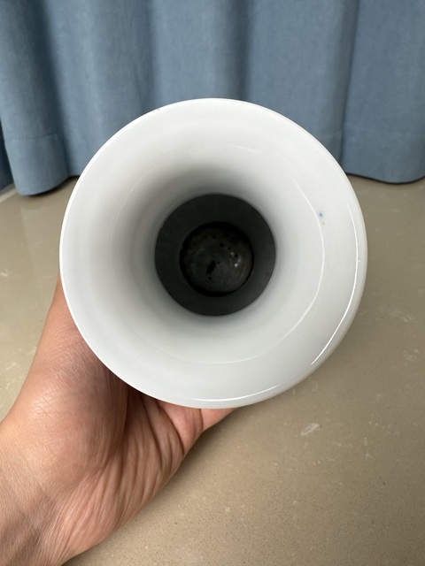 古玩陶瓷解放初期 青花留白冰梅圖觀音瓶拍賣，當(dāng)前價格350元