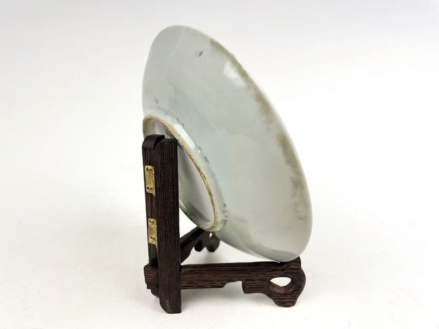 古玩陶瓷清中期·青花山水樓閣盤真品鑒賞圖