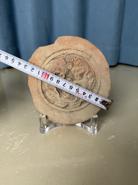 古玩陶瓷青州出土 宋代 獸面瓦當拍賣，當前價格390元