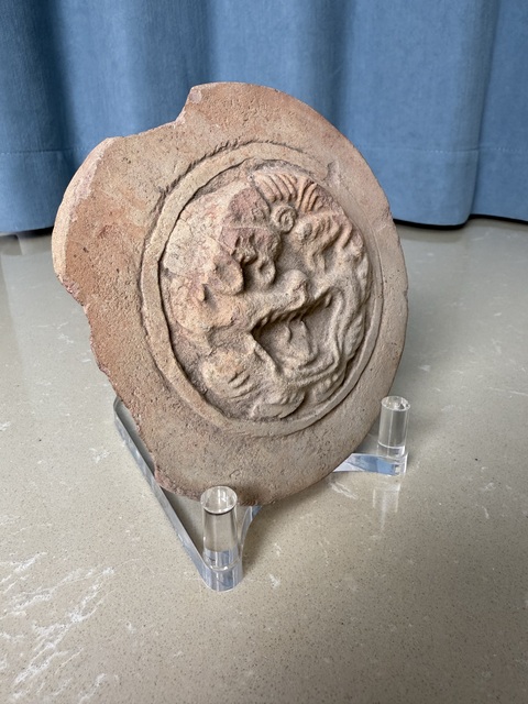 古玩陶瓷青州出土 宋代 獸面瓦當拍賣，當前價格390元