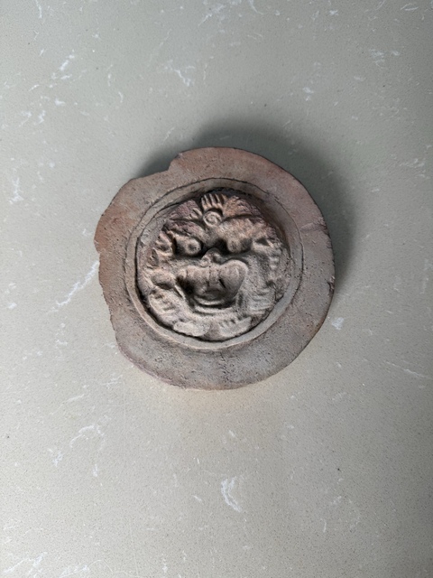 古玩陶瓷青州出土 宋代 獸面瓦當拍賣，當前價格390元