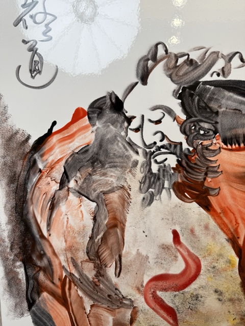 古玩陶瓷張修道大師真跡 釉上窯變五彩傳燈圖瓷板畫拍賣，當前價格1900元