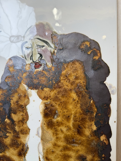 古玩陶瓷張修道大師真跡 瓷板畫 釉下窯變五彩《自畫像》傳燈圖拍賣，當前價格1900元