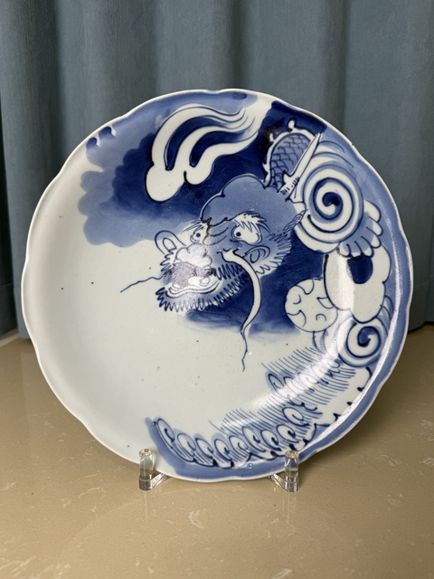 古玩陶瓷清早期 青花云龍紋大盤拍賣，當前價格650元