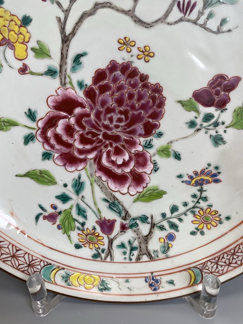 古玩陶瓷清雍正 粉彩花卉紋大盤拍賣，當前價格1200元