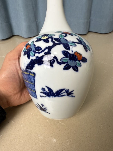 古玩陶瓷清晚期 斗彩賞瓶拍賣，當前價格350元