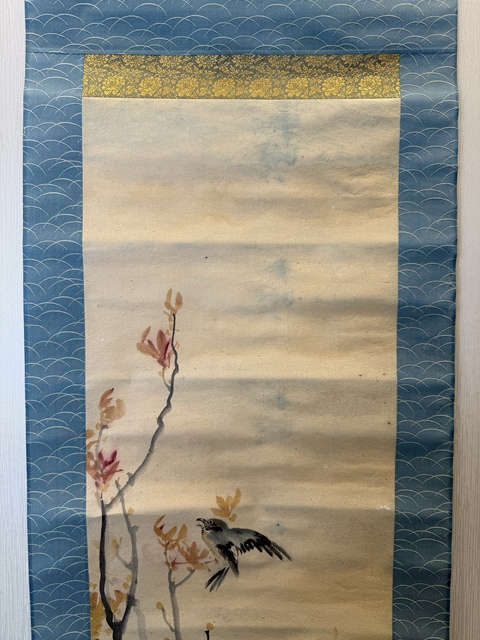 古玩字畫清晚期 日本名家 花鳥圖真品鑒賞圖