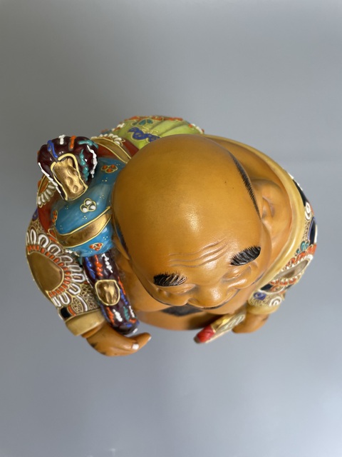 古玩陶瓷清晚期 日本官窯 九谷粉彩布袋和尚造像拍賣，當(dāng)前價(jià)格1200元