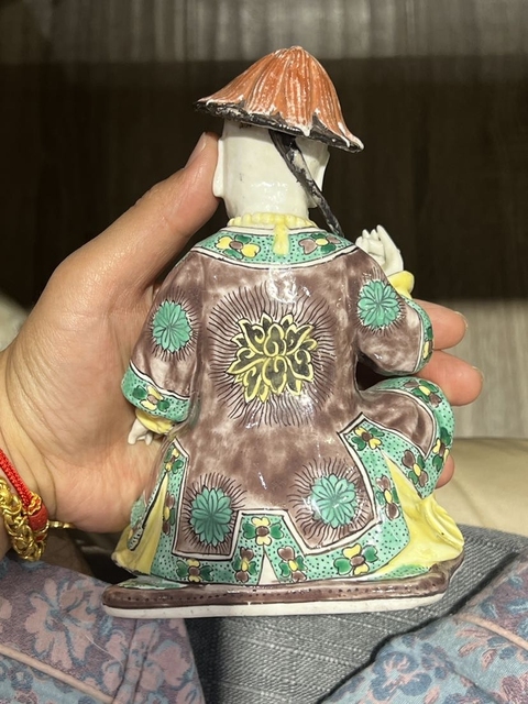 古玩陶瓷素三彩人物塑像真品鑒賞圖