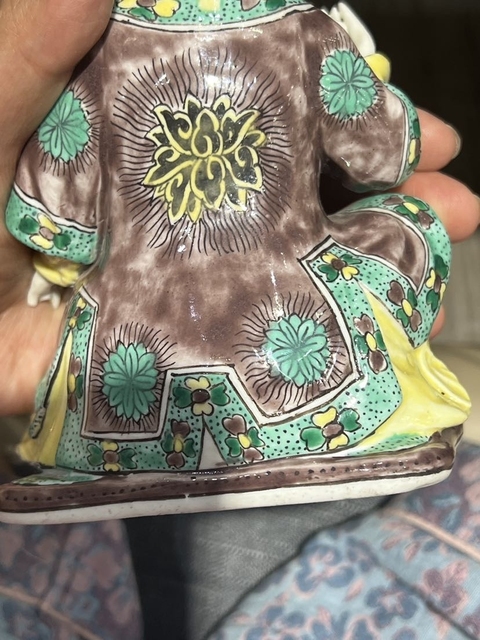 古玩陶瓷素三彩人物塑像真品鑒賞圖