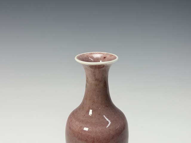 古玩陶瓷清末民初·豇豆紅釉柳葉瓶真品鑒賞圖