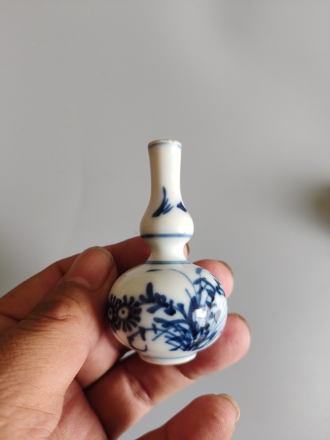 古玩陶瓷清康熙雙秋圖青花葫蘆瓶拍賣，當前價格1680元