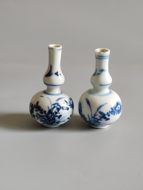 古玩陶瓷清康熙雙秋圖青花葫蘆瓶拍賣，當前價格1680元