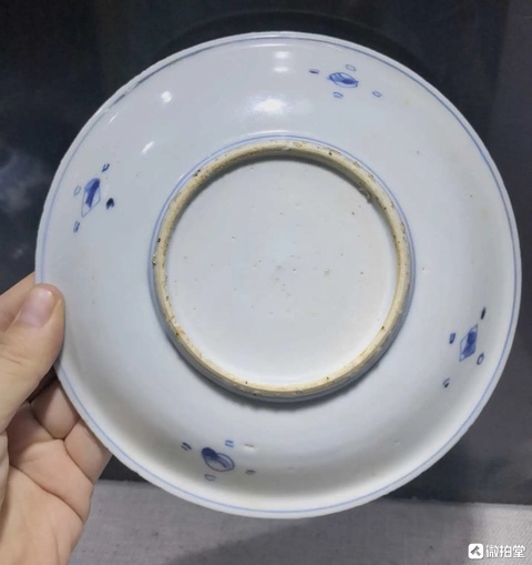 古玩陶瓷白蛇傳青花盤真品鑒賞圖