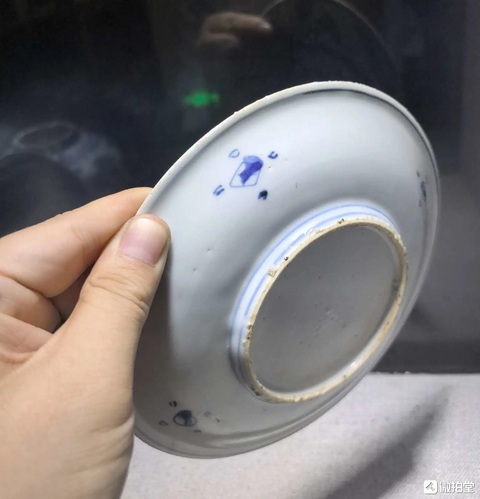 古玩陶瓷白蛇傳青花盤真品鑒賞圖