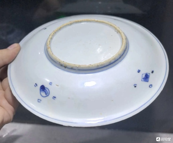 古玩陶瓷白蛇傳青花盤真品鑒賞圖