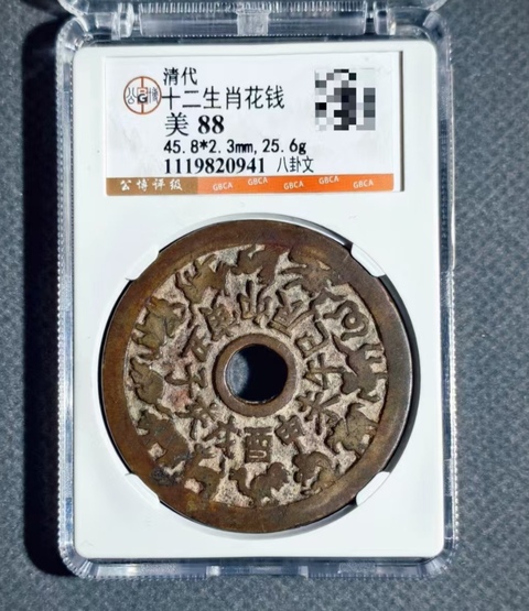 古玩錢幣生肖八卦花錢真品鑒賞圖