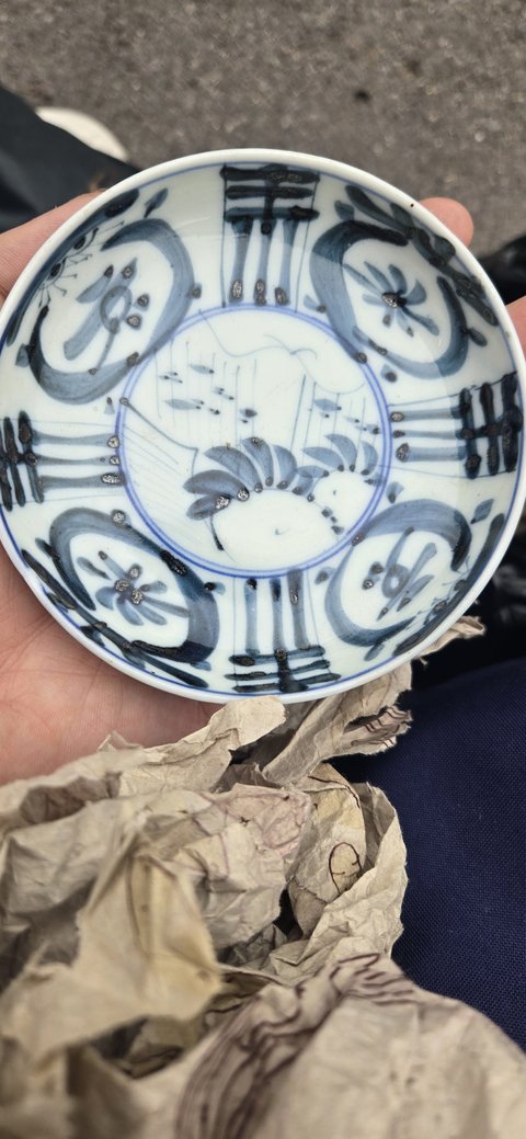 古玩陶瓷日本明治至大正青花盤真品鑒賞圖