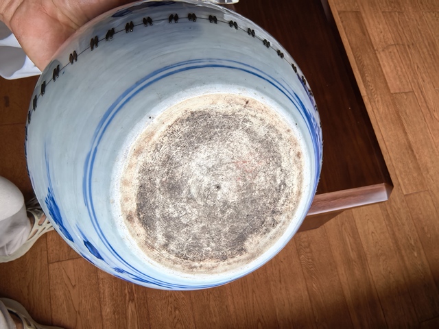 古玩陶瓷青花風(fēng)景人物紋卷缸真品鑒賞圖