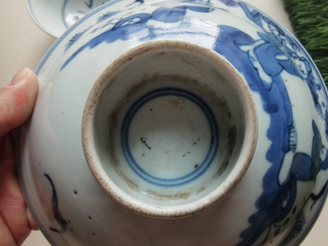 古玩陶瓷青花人物高足碗真品鑒賞圖