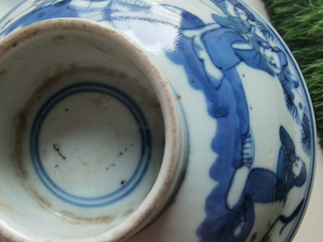 古玩陶瓷青花人物高足碗真品鑒賞圖