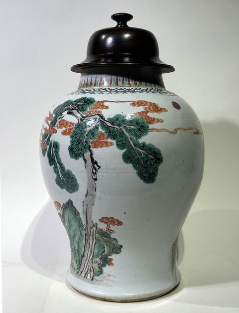 古玩陶瓷人物紋粉彩將軍罐真品鑒賞圖