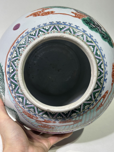 古玩陶瓷人物紋粉彩將軍罐真品鑒賞圖