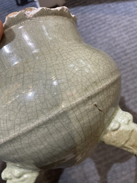 古玩陶瓷 青釉香爐標(biāo)本真品鑒賞圖