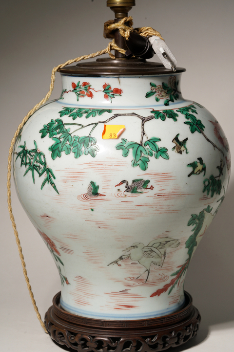 古玩陶瓷花鳥紋五彩將軍罐真品鑒賞圖