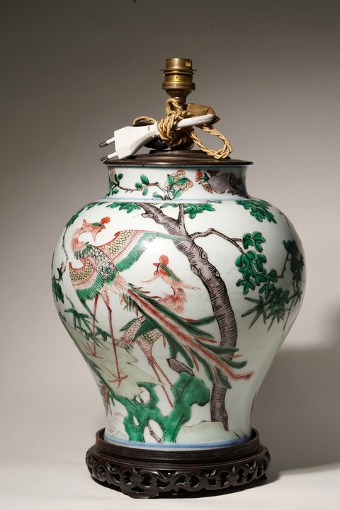 古玩陶瓷花鳥紋五彩將軍罐真品鑒賞圖