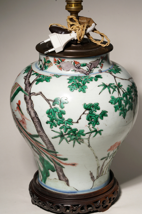 古玩陶瓷花鳥紋五彩將軍罐真品鑒賞圖