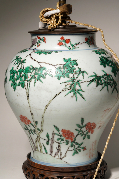 古玩陶瓷花鳥紋五彩將軍罐真品鑒賞圖