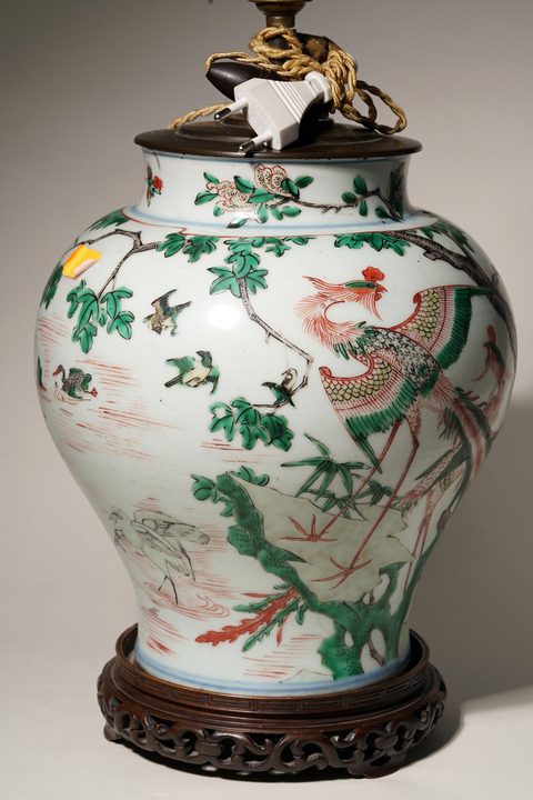 古玩陶瓷花鳥紋五彩將軍罐真品鑒賞圖