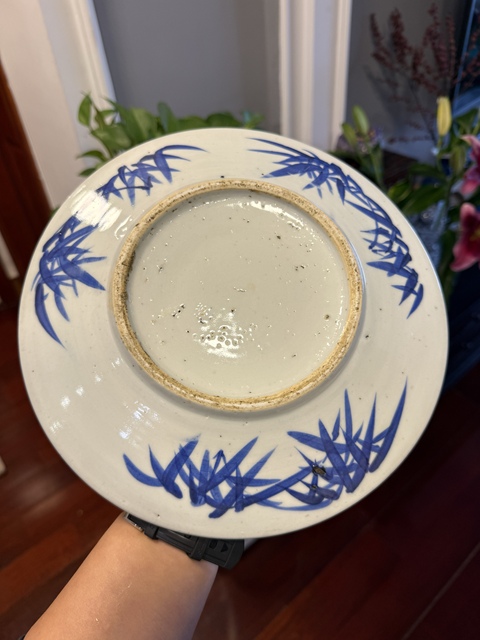 古玩陶瓷青花穿花龍紋盤真品鑒賞圖