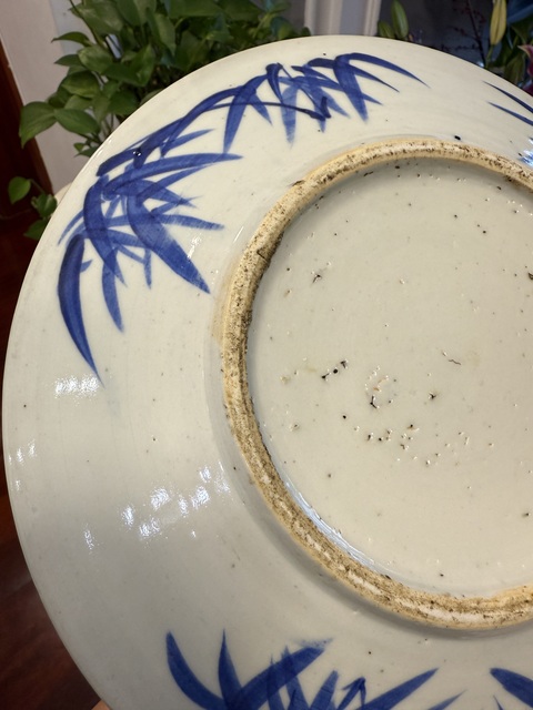 古玩陶瓷青花穿花龍紋盤真品鑒賞圖