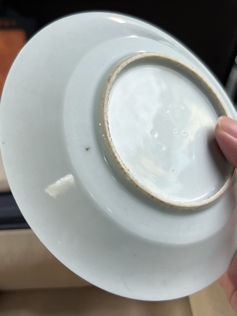 古玩陶瓷摩羯龍紋青花盤真品鑒賞圖