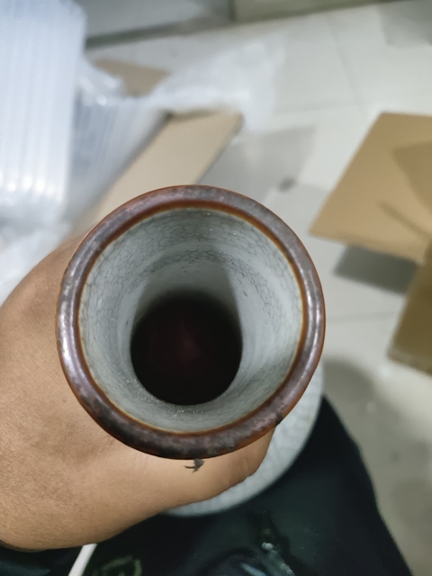 古玩陶瓷哥釉天球瓶真品鑒賞圖