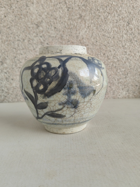 古玩陶瓷青花福壽雙全罐真品鑒賞圖