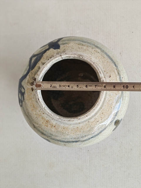 古玩陶瓷青花福壽雙全罐真品鑒賞圖