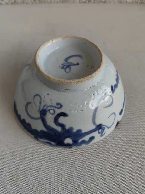 古玩陶瓷過墻龍紋青花碗拍賣，當(dāng)前價格680元